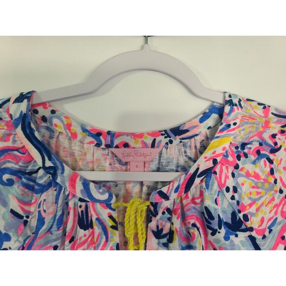 Lilly Pulitzer Women's Del Lago Pink Multicolored Tasseled Romper Small - Picture 7 of 9